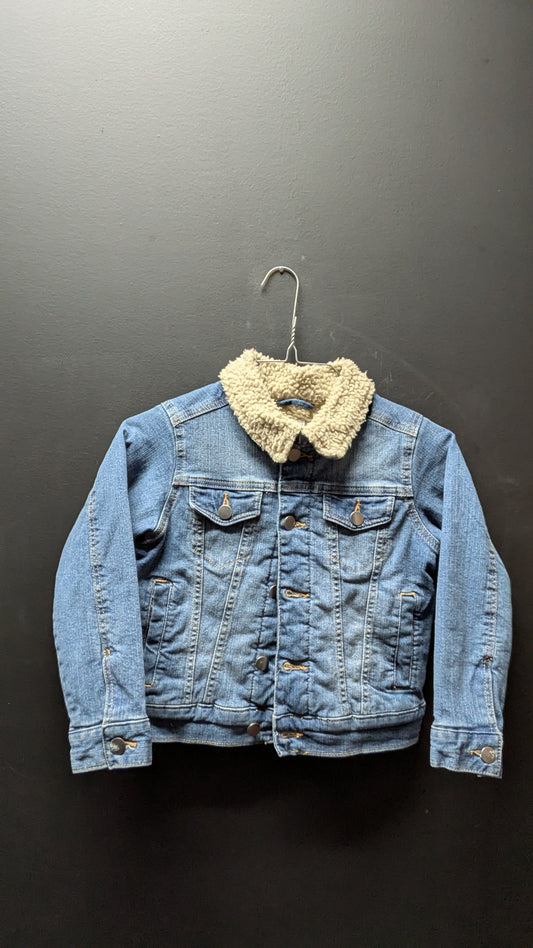 Wonder Nation Sherpa Collar Denim Jacket – Kids XS Size 4-5