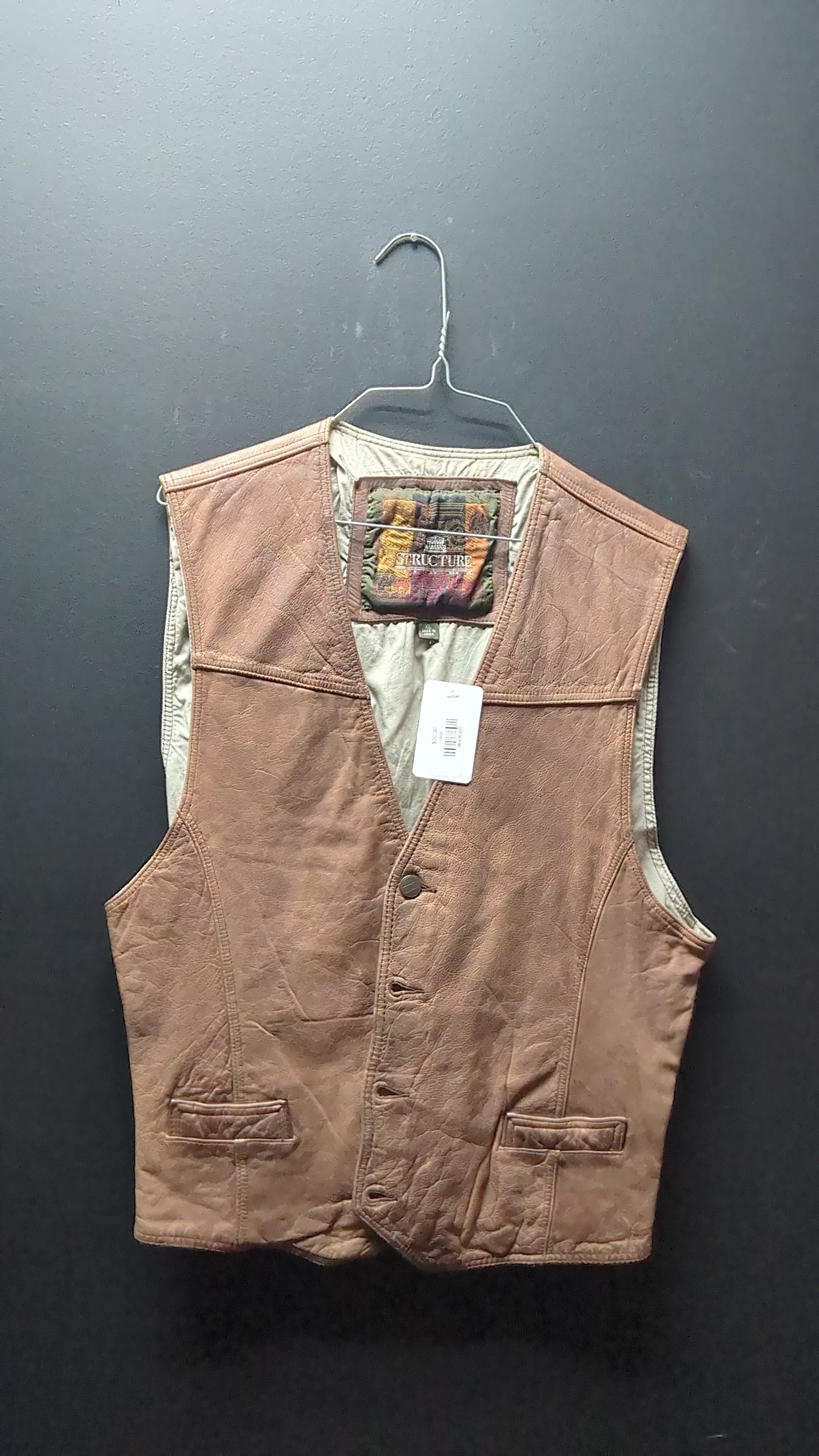 Men's Brown Leather Vest
