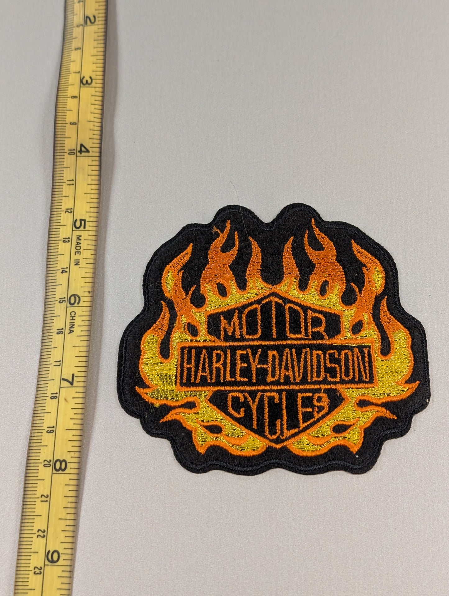 Harley-Davidson Flame Bar & Shield Patch – Embroidered