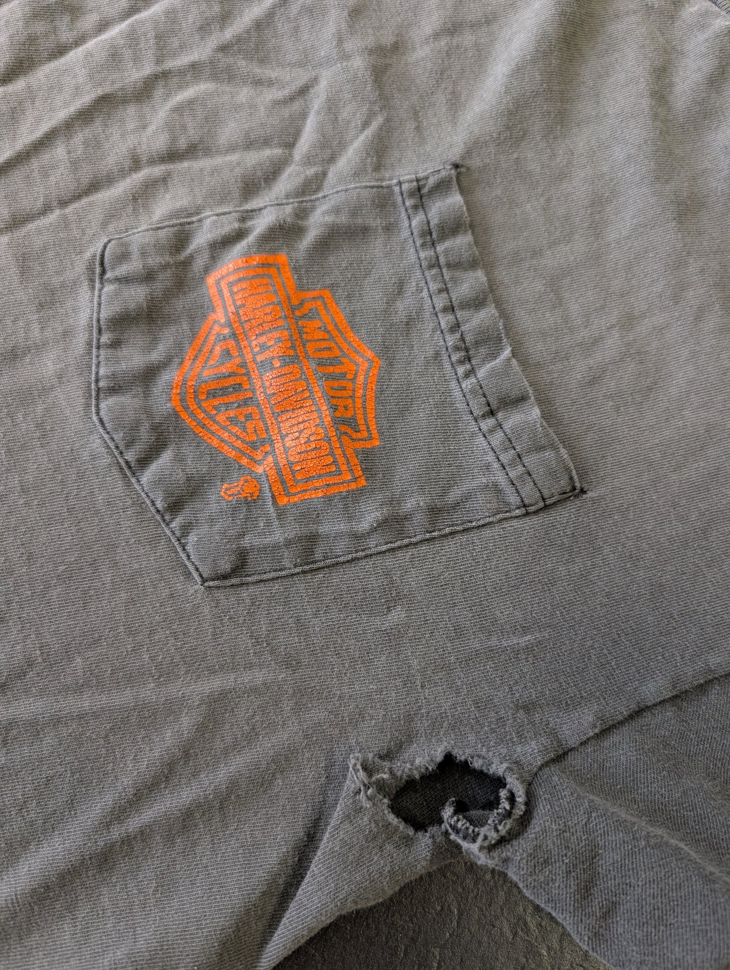 Vintage 3d emblem pocket tshirt size medium Md Custom Cycles Key Largo