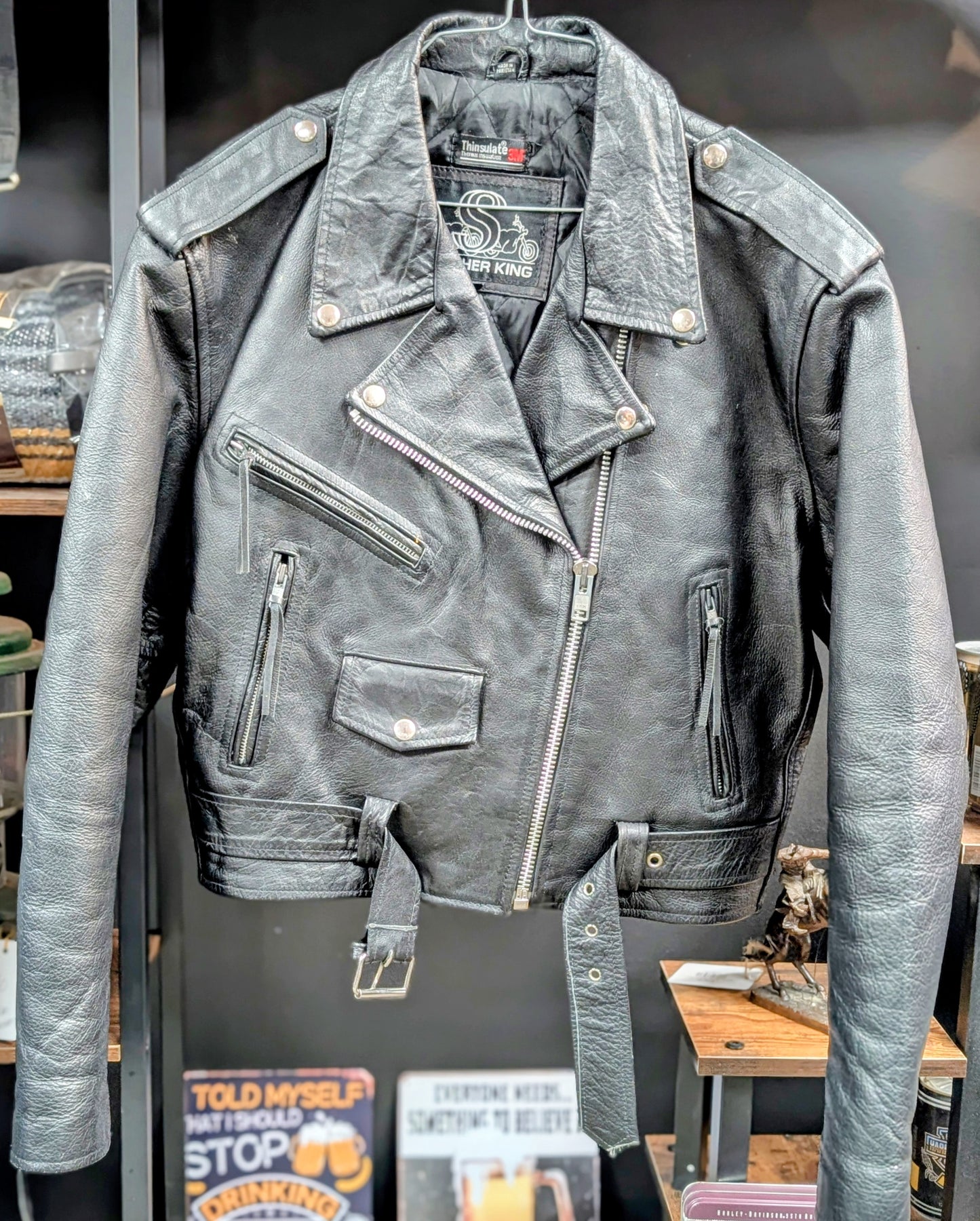 LEATHER KING Thinsulate-Lined Motorcycle Jacket – smaller Fit