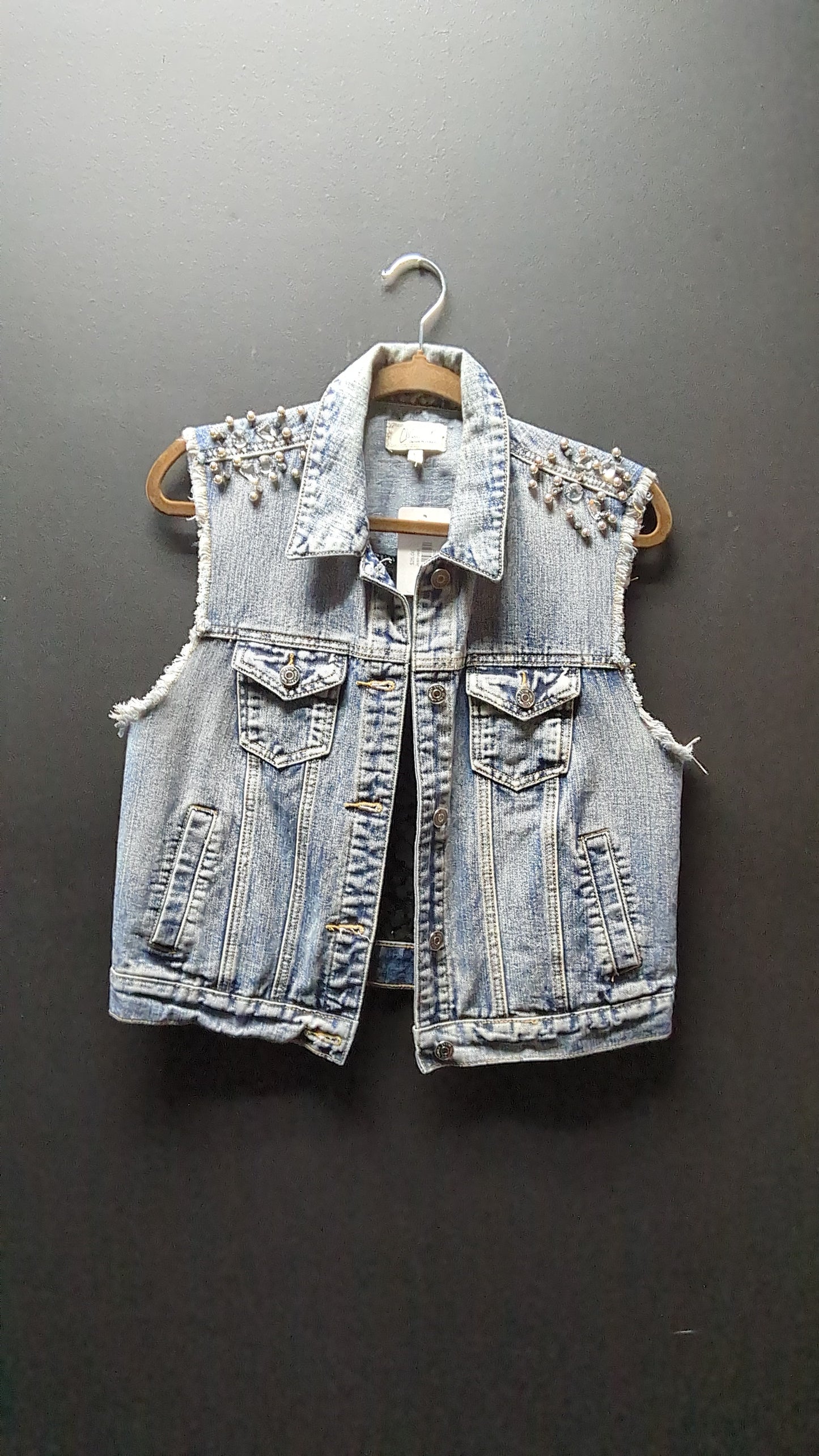 Gems & Lace! Jean vest