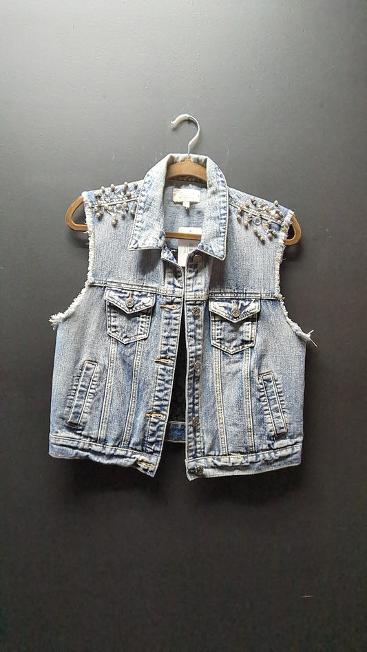 Gems & Lace! Jean vest