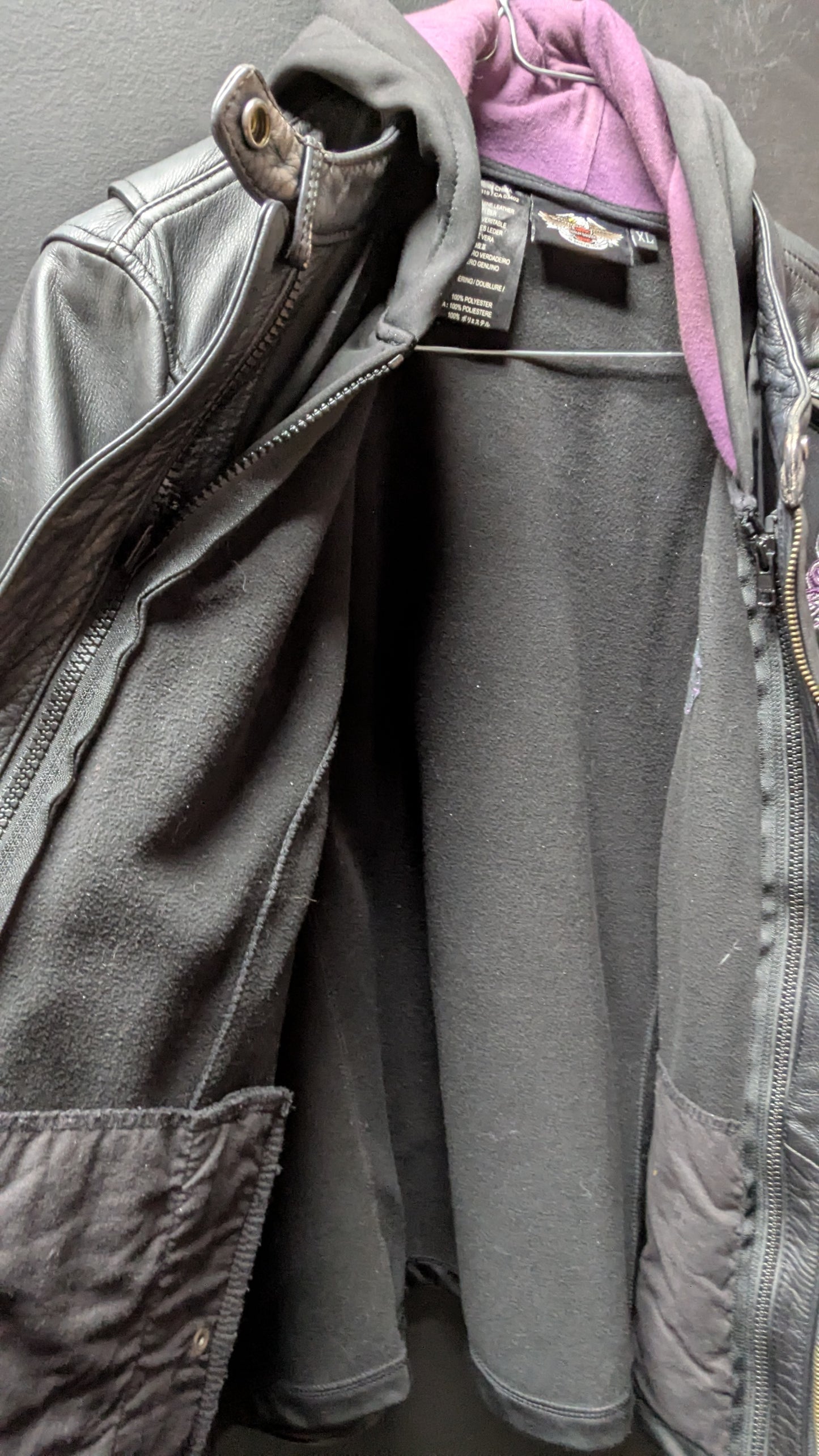 Women’s Harley-Davidson Removable Hoodie Lined Leather Riding Jacket