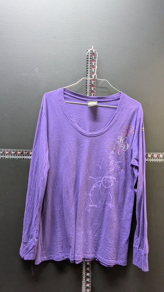 Harley Women's Purple Long Sleeve Tee -Large or XL